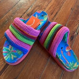Farm Rio Dress in Happiness Slip on Sandals Multicolored US size 11